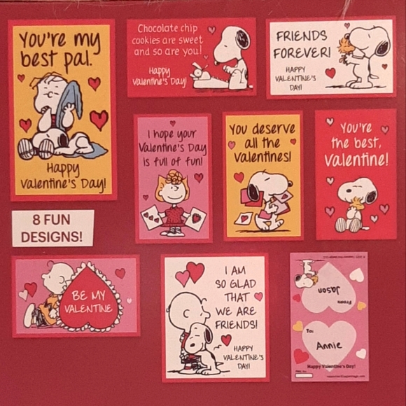 SOLD🆕️32 Peanuts Valentine Cards  NWT - Picture 5 of 7